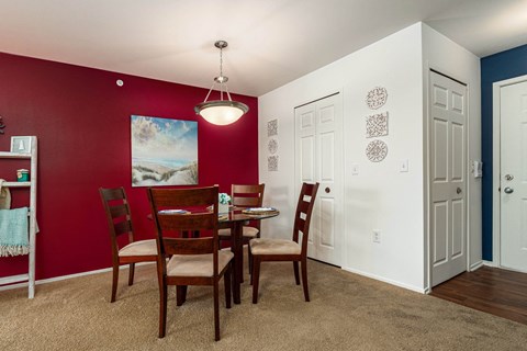 Dining Room in Model at Prentiss Pointe Apartments, Michigan